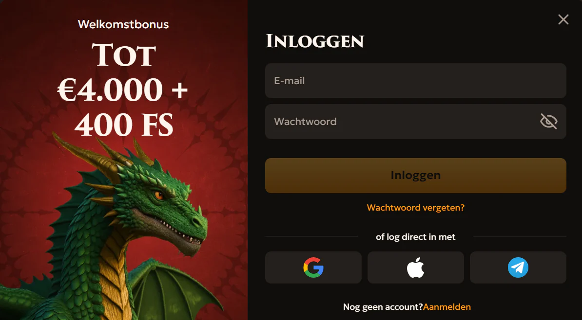 Drago Bet: terug in je account